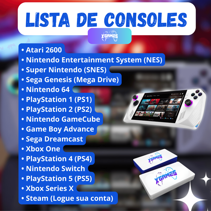 CONSOLE NITRO X 4K - PS4, PS5, PS2, XBOX, NITENDO SWITCH, SNES, E MAIS