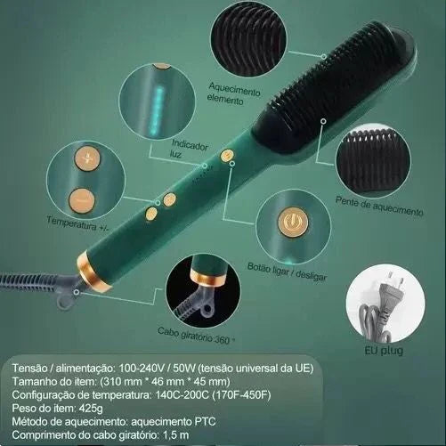 Escova Alisadora Anion Hair Pro 5 em 1