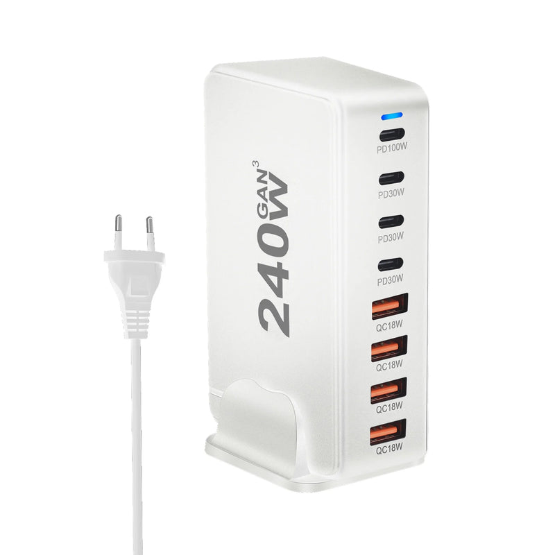 GaN Pro - Hub de Carga Rápida 8 em 1 Carregador USB-C 240W