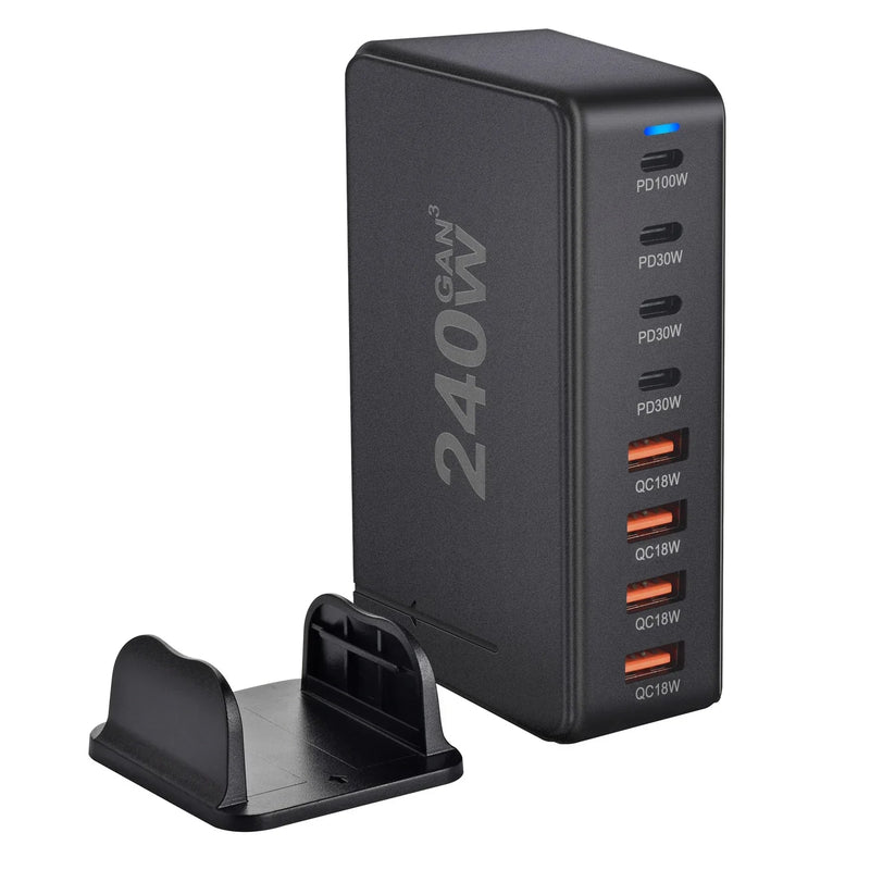 GaN Pro - Hub de Carga Rápida 8 em 1 Carregador USB-C 240W