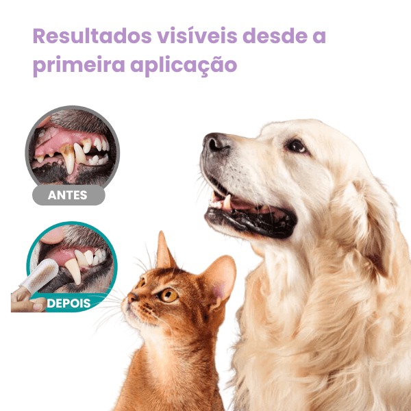 Lenços de limpeza odontológico para pets - Desenvolvido para pets que odeiam escovas (leve mais pague menos)