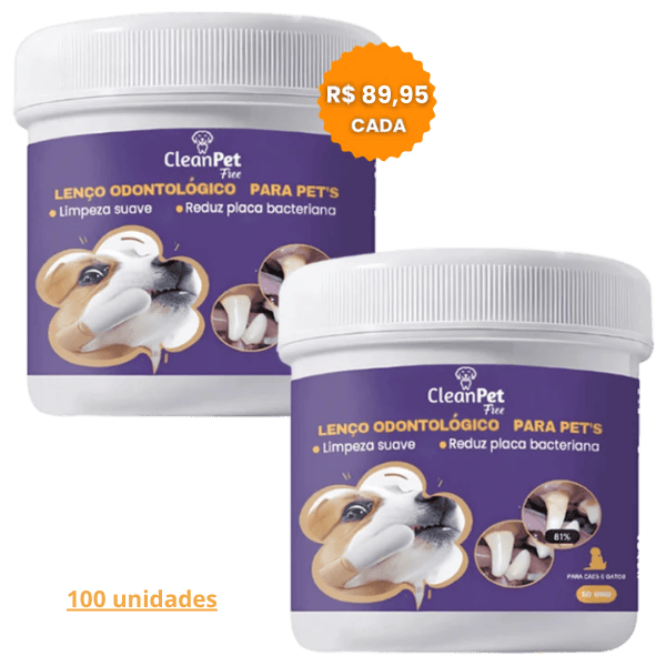 Lenços de limpeza odontológico para pets - Desenvolvido para pets que odeiam escovas (leve mais pague menos)