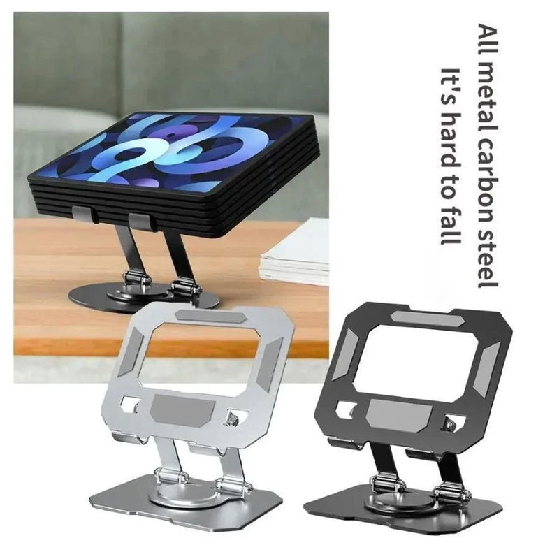 Suporte Alumínio de Mesa Base Rotatória Ajustável Dobrável 360º Para Tablets