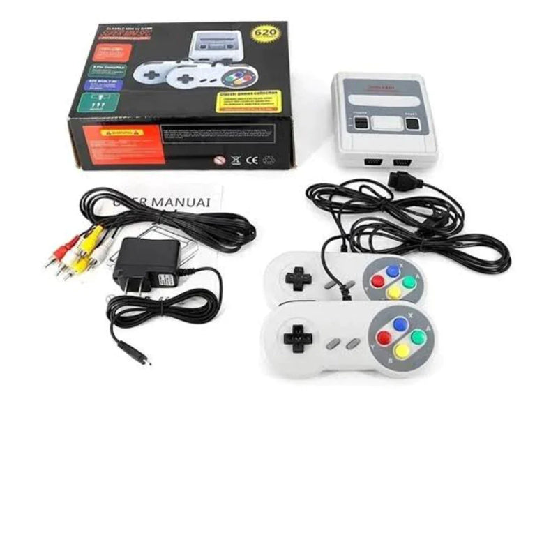 Video Game Classic Super Nintendo Mini SNES Com 2 Controles 8 Bits 620 Jogos Original Envio Imediato