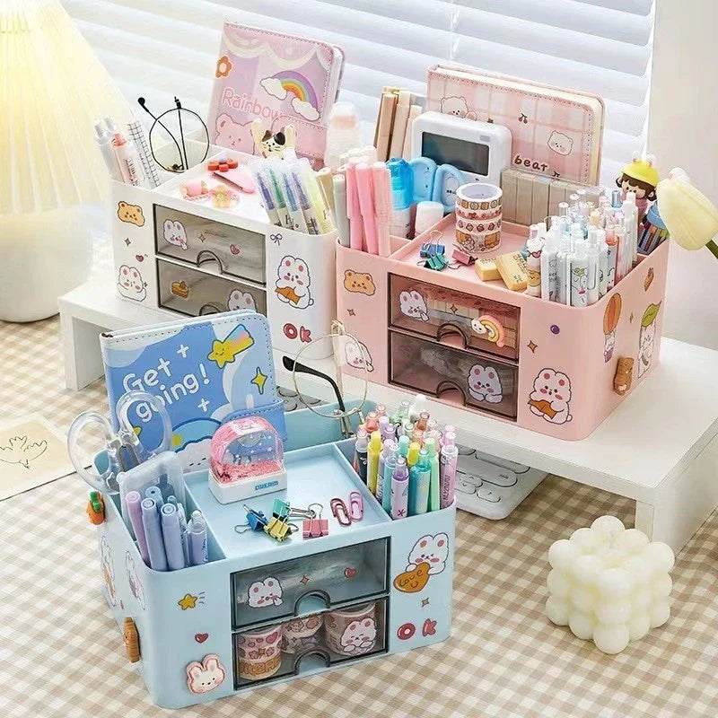 Organizador Mesa Coelho Porta Treco Caneta Gaveta/Maquiagem Escritório Multiuso