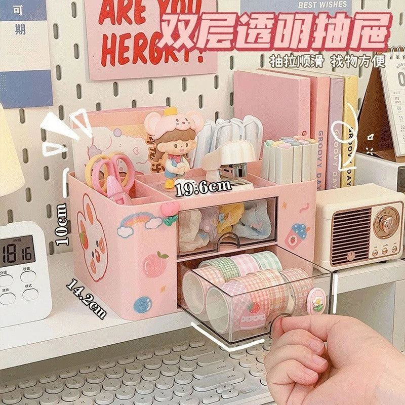 Organizador Mesa Coelho Porta Treco Caneta Gaveta/Maquiagem Escritório Multiuso