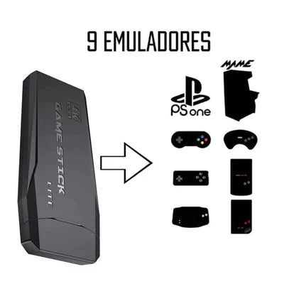 Game Stick 4k HDMI com 2 controles sem fio